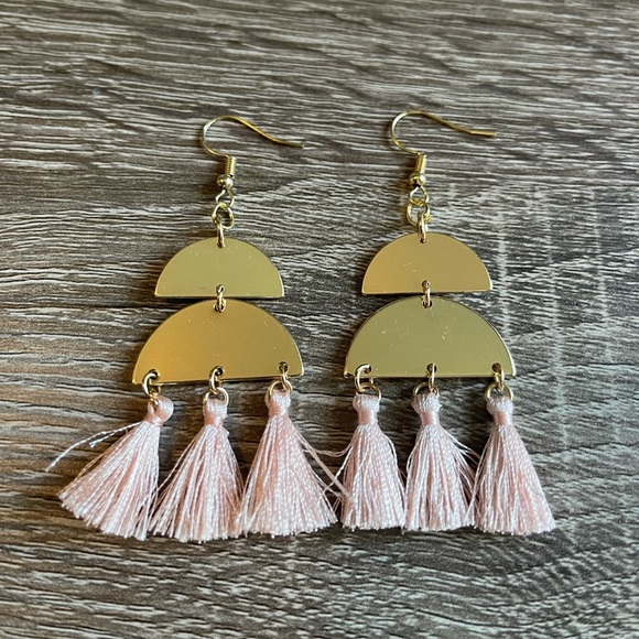 handmade Jewelry - 3 for $25 Handmade Gold & Pink Tassel Earrings